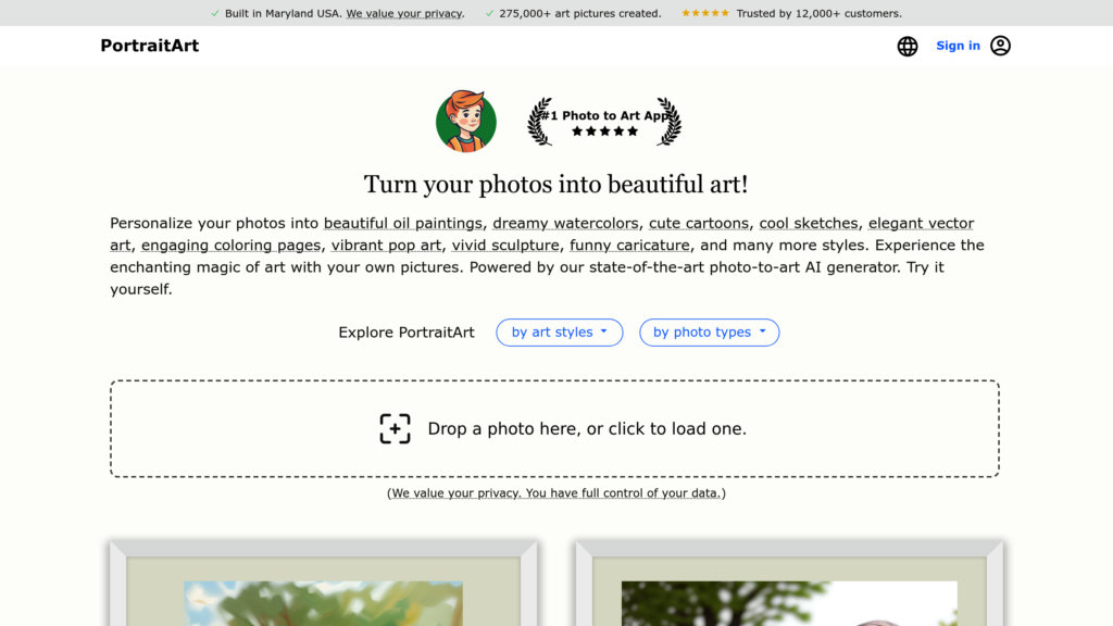 PortraitArt screenshot