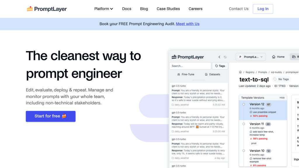 PromptLayer screenshot