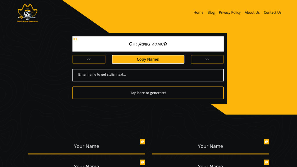 PUBG Name Generator screenshot