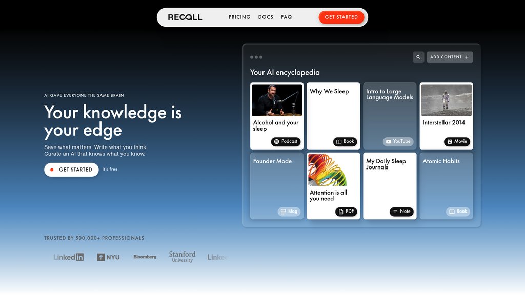 Recall screenshot