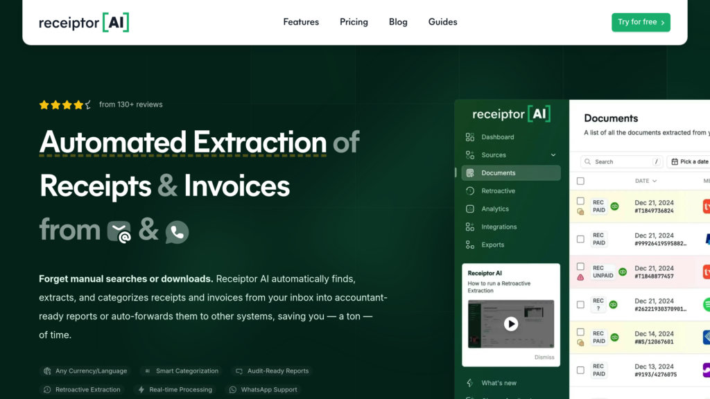 Receiptor AI screenshot