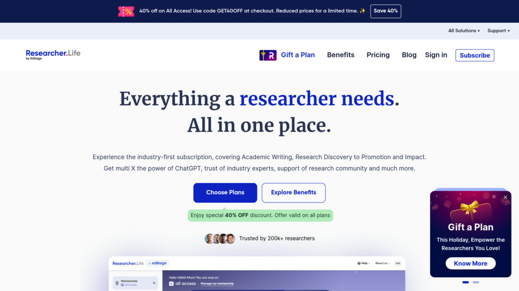Researcher.Life screenshot