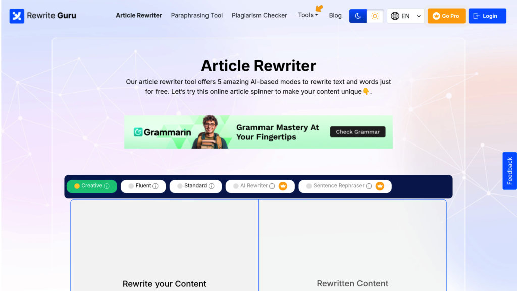 RewriteGuru screenshot