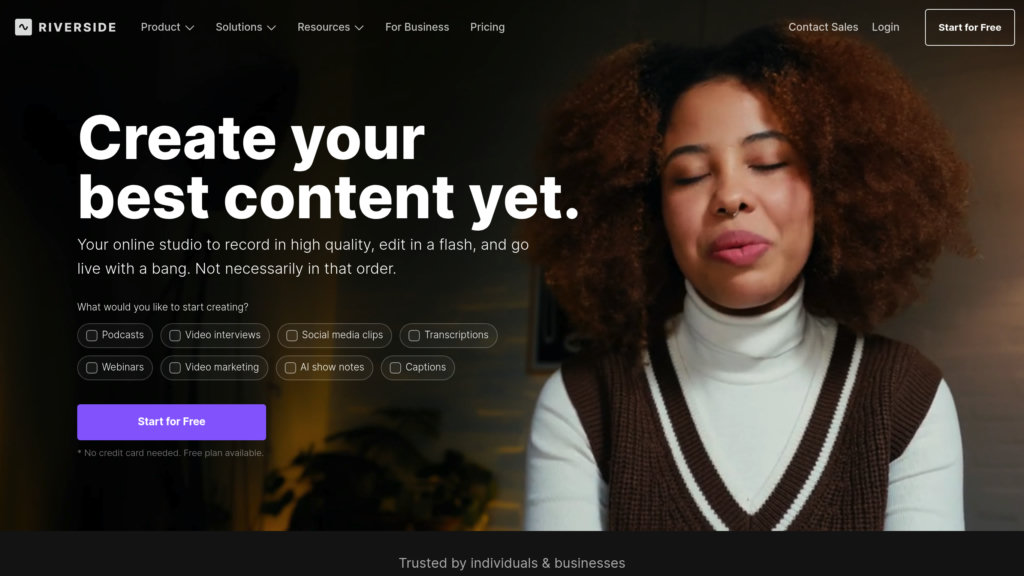 Riverside.fm screenshot