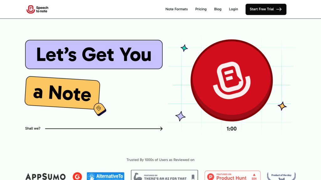Speech to Note screenshot