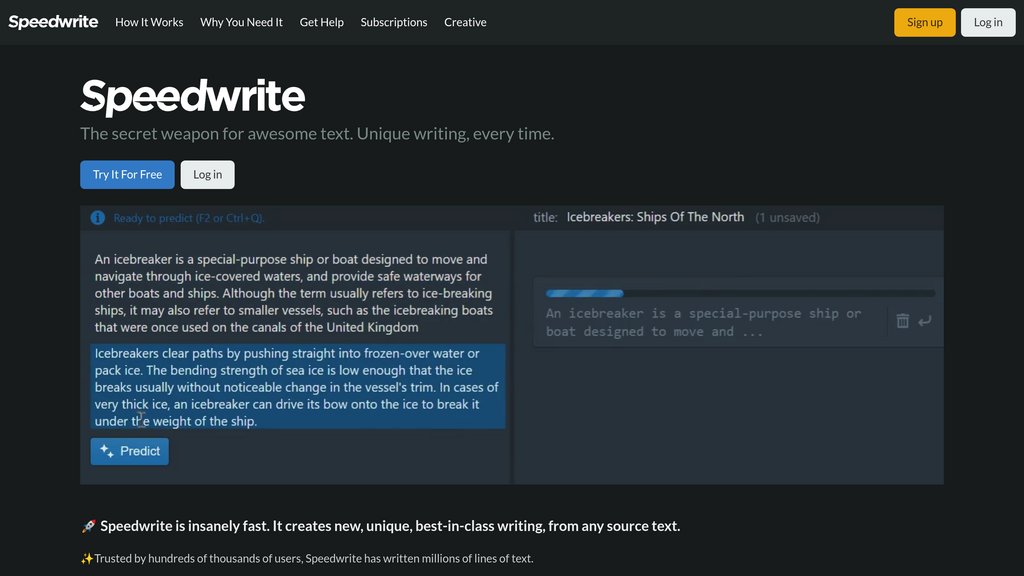 Speedwrite screenshot