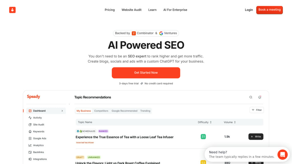 SpeedyBrand screenshot