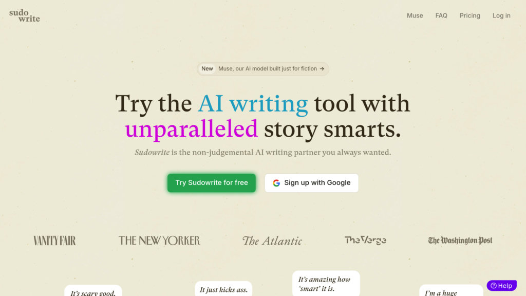 Sudowrite screenshot