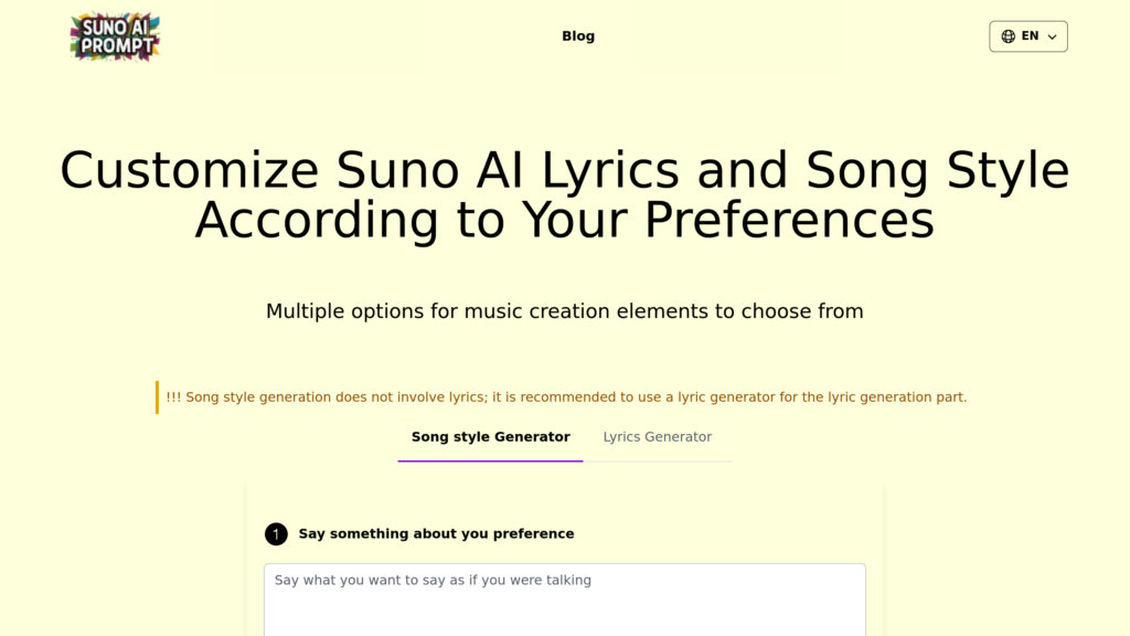 Suno Prompt screenshot
