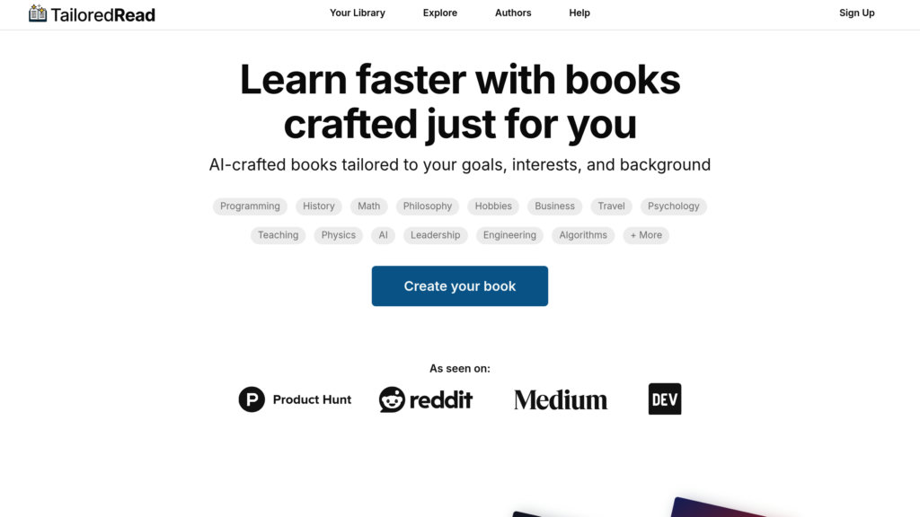 TailoredRead screenshot