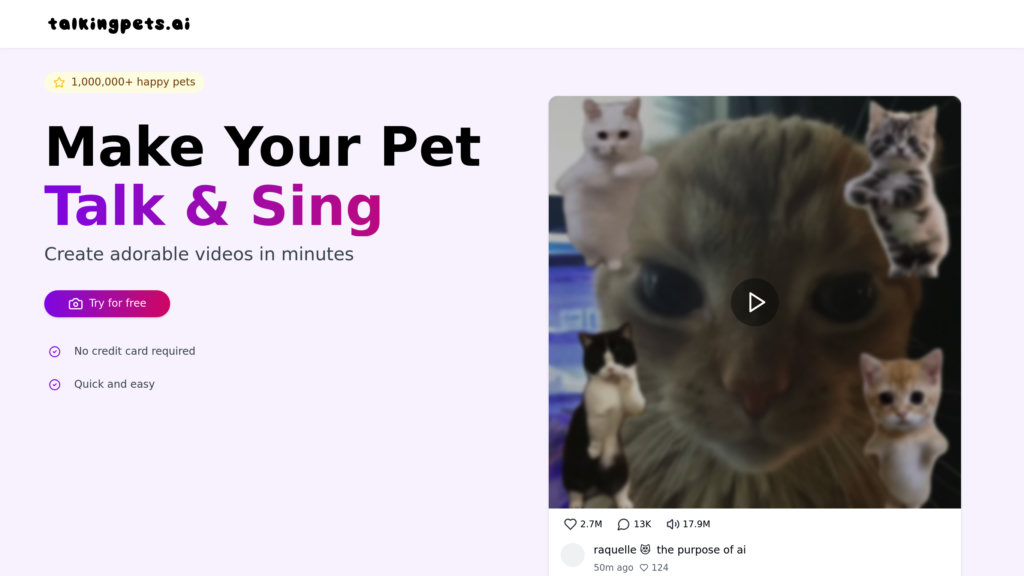 TalkingPets.ai screenshot