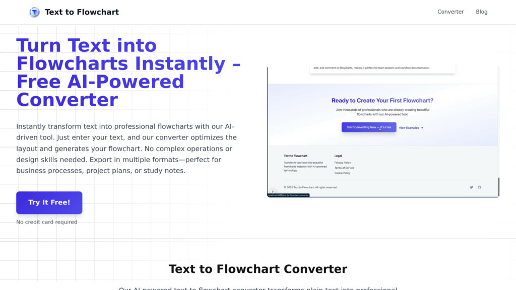 Text to Flowchart Converter screenshot