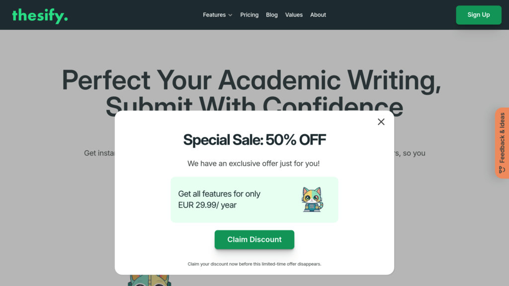 Thesify screenshot