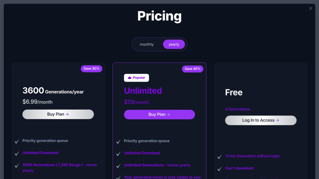 ToMusic.ai screenshot