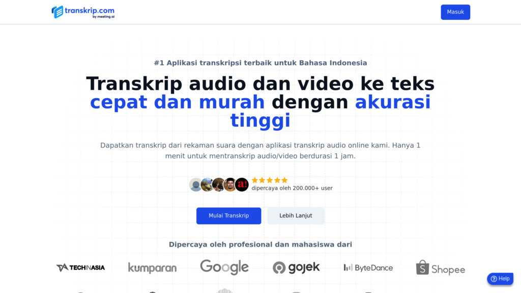 Transkrip.xyz screenshot
