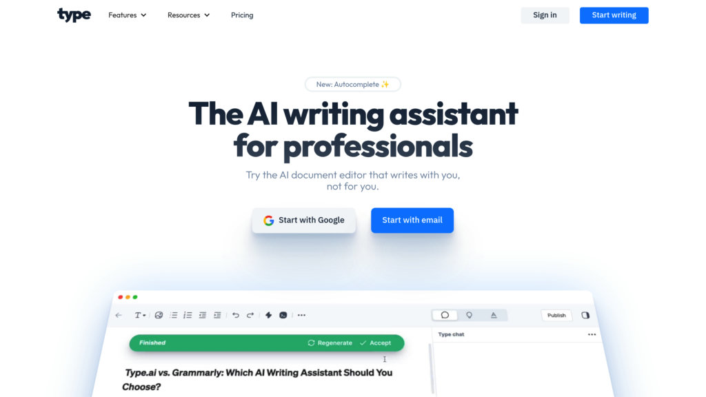 Type.ai screenshot