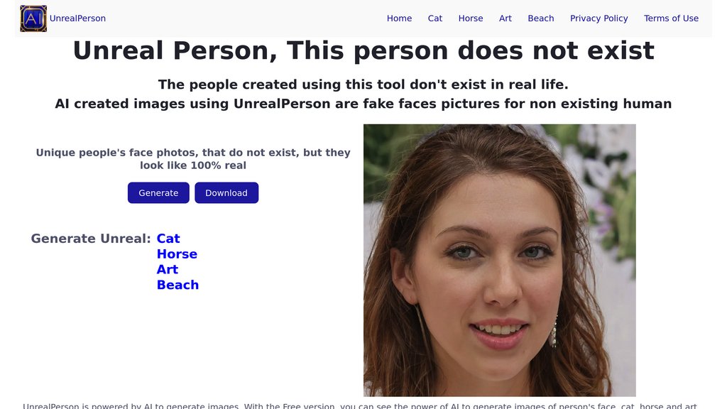 UnrealPerson screenshot