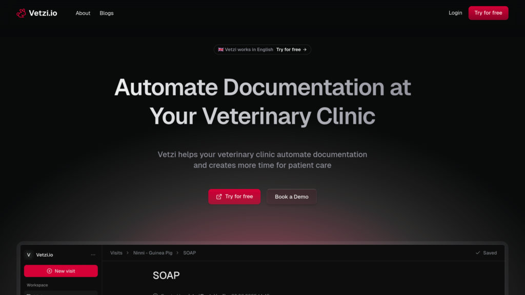 Vetzi.io screenshot