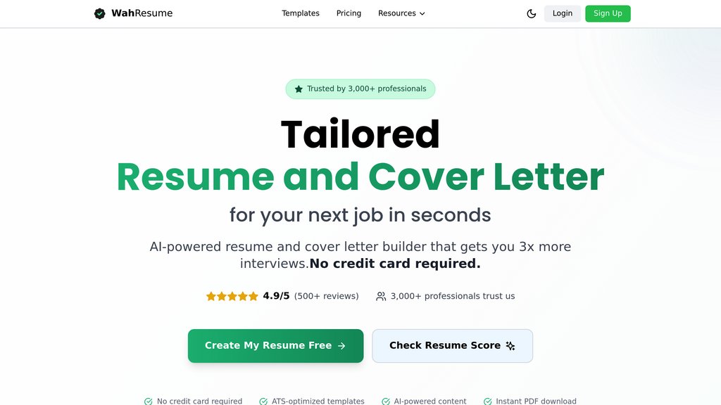 WahResume screenshot