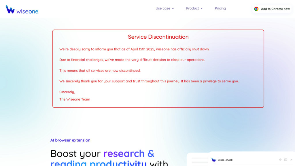 Wiseone screenshot