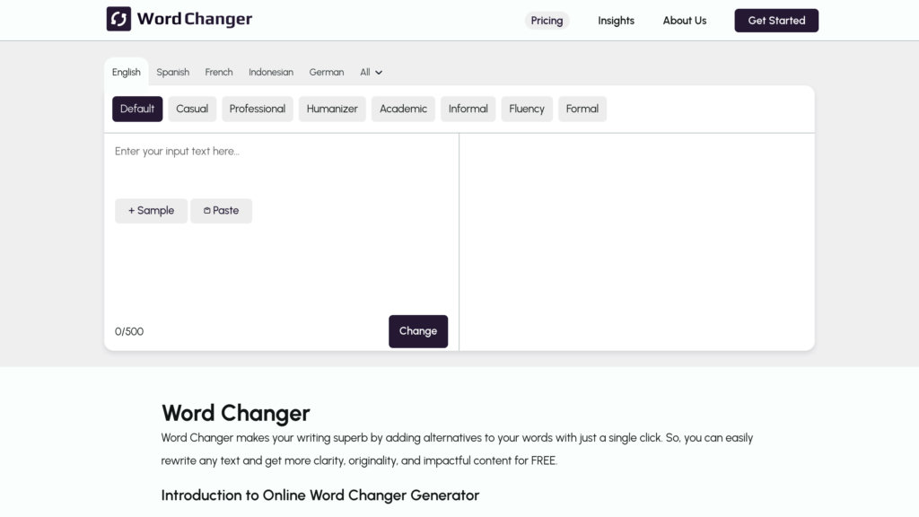 Word Changer screenshot
