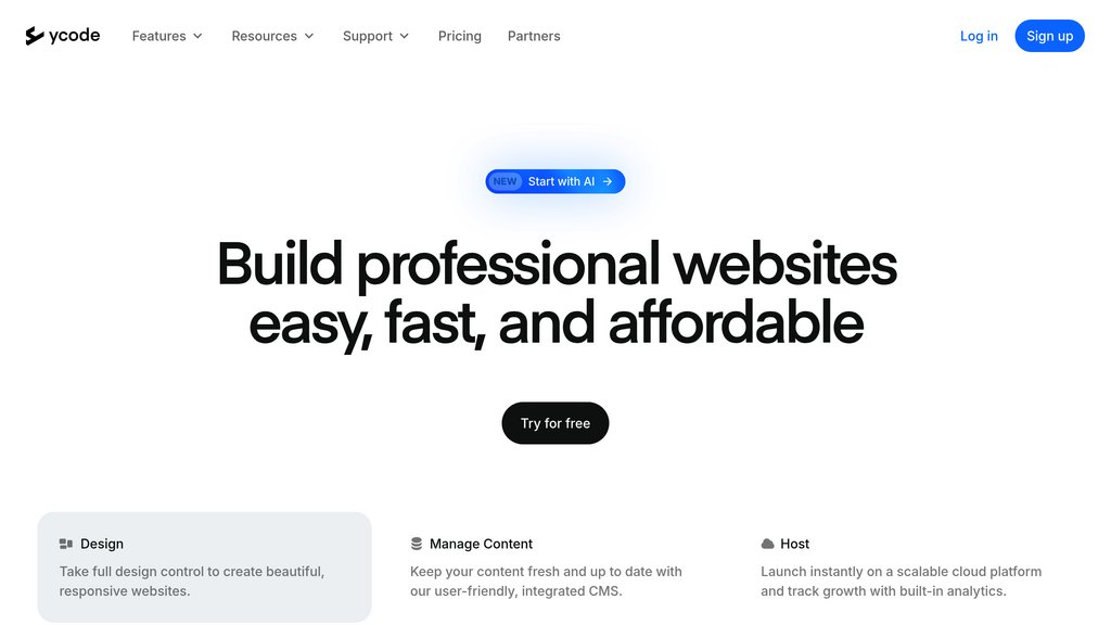 Ycode screenshot